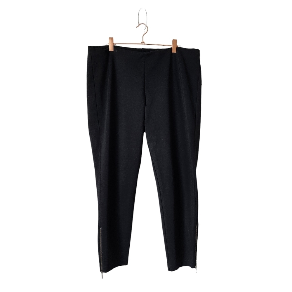 EILEEN FISHER slim relaxed fit pull on pants‎ light weight in black size L